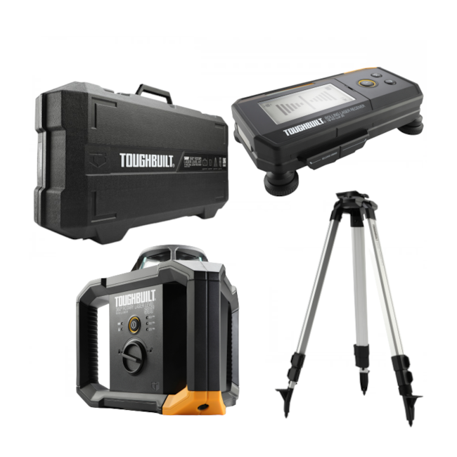 Kit Nível Laser Rotativo 152M 360º com Receptor de Laser Tripé e Maleta TB-H2S4-LL-500 TOUGHBUILT-1d955aeb-cf76-4bdf-aca0-eb3023571f84