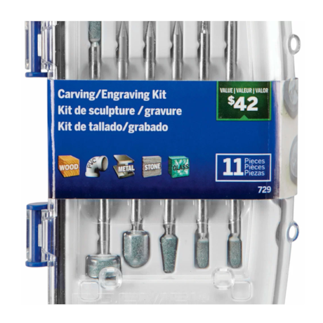 Kit para Esculpir e Gravar para Micro Retífica 11 peças 26150729AB DREMEL-6de0bea4-cc36-436c-893a-8a38f1c7520d