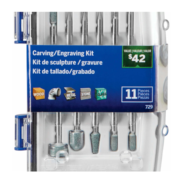 Kit para Esculpir e Gravar para Micro Retífica 11 peças 26150729AB DREMEL-6f2f4f45-f192-4cf8-bcc3-76fbb5295868