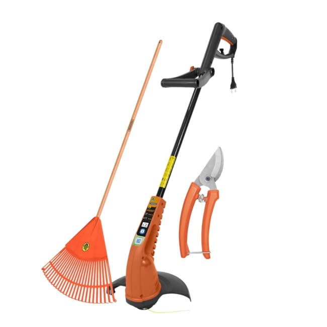 Kit para Jardinagem Aparador de Grama 1500W AP1500T 79634153 TRAMONTINA + Tesoura para Poda + Vassoura Plástica-13fe009b-6fc8-48f9-b270-cfb01e3b6359