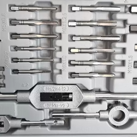 Kit para Roscar em Milímetro HSS com 45 Peças 42183 HTOM-261ce8bf-1037-4e6a-a7aa-ce8aee6c6fc5