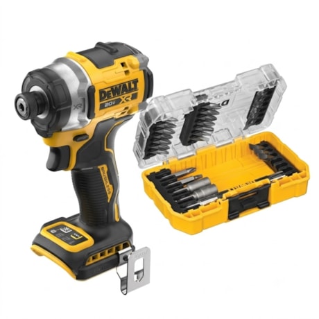 Kit Parafusadeira de Impacto 20V MAX XR DCF860B-B3 sem Bateria sem Carregador + Jogo de Bits ToughCase 29 Peças DW2162-b6b68f6b-5763-44ca-9eee-937facc2120d