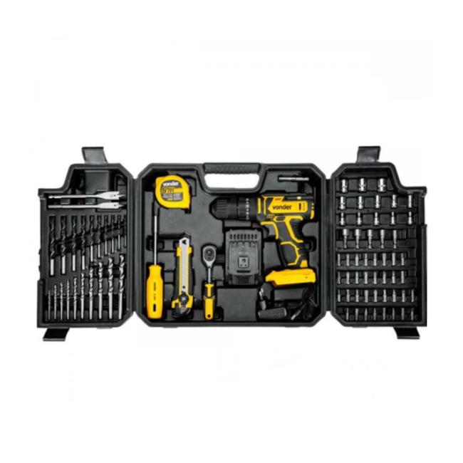 Kit Parafusadeira/Furadeira Impacto Bateria 20V Carregador Bivolt 78 Acessórios PFV 078 VONDER-e5198e00-8ec8-4ca8-8703-7673c89c7c24