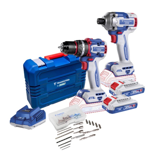 Kit TRAMONTINA MASTER 42328/001 Furadeira Parafusadeira de Impacto 1/2