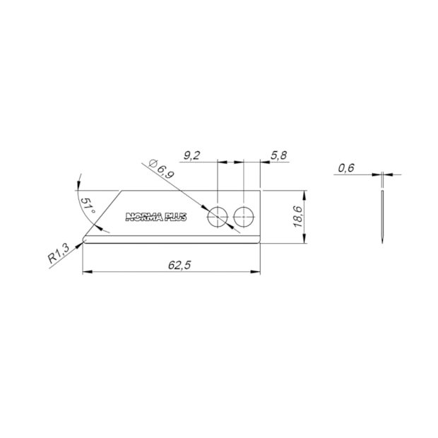 Lâmina 18mm Entendida Trapezoidal para Estilete com 10 Peças 3.30.00.210 PLUS NORMA-7aab1e52-45d3-439f-bbff-f634b4780f82