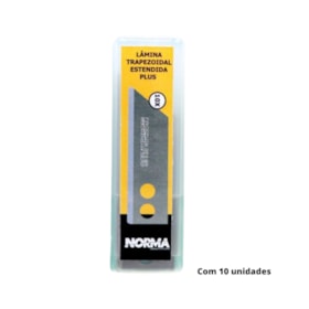 Lâmina 18mm Entendida Trapezoidal para Estilete com 10 Peças 3.30.00.210 PLUS NORMA