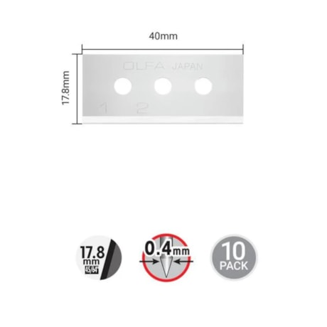 Lâmina de Segurança 17,8mm para Estilete Bico de Pato com 10 Lâminas SKB-10/10B OLFA-5d7823b6-8013-4dc7-ad59-46253e2e4803