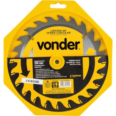Lâmina de Serra Circular com 24 Dentes 200x30 4650200240 VONDER-a9665f0f-a99f-4261-9fff-aa6031487dc2