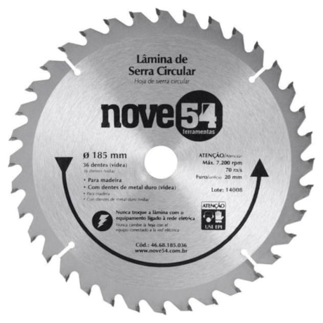 Lâmina de Serra Circular com 36 Dentes 185x20 4668185036 NOVE54-fce7a6b0-a903-456c-bf96-6c95e58585d6