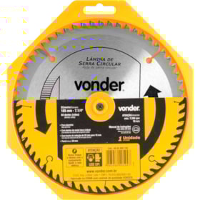 Lâmina de Serra Circular com 60 Dentes 185X20 4650060185 VONDER