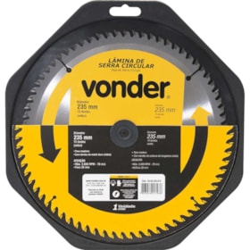 Lâmina de Serra Circular com 60 Dentes 235x25 4650235600 VONDER