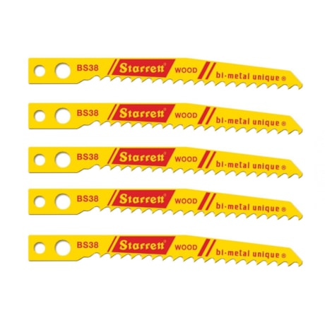 Lâmina de Serra Tico Tico Bimetal para Madeira 65 mm 5 Peças BS38 STARRETT-76d2fc63-530f-474a-8441-5414eb26096e