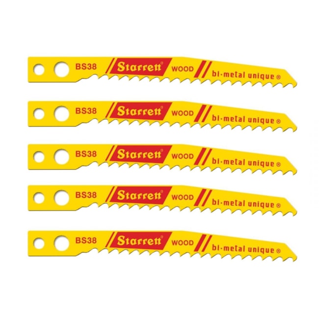 Lâmina de Serra Tico Tico Bimetal para Madeira 65 mm 5 Peças BS38 STARRETT-815e4e85-ada8-4aeb-8f3e-a35b3cff0847