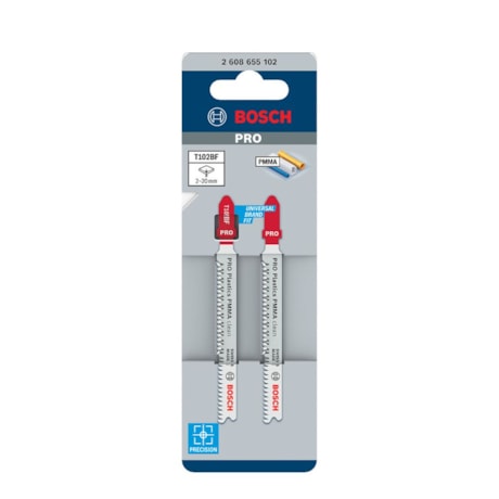 Lâmina de Serra Tico Tico PRO Plastics PPMA Clean T102BF 92mm 2 Peças 2608655102