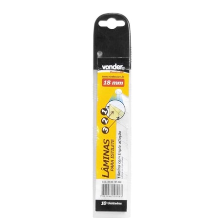 Lâmina Estilete 18mm Cartela com 10 peças 3599181000 VONDER-f662f1db-e1cc-4089-b9a9-f400ef8a9365