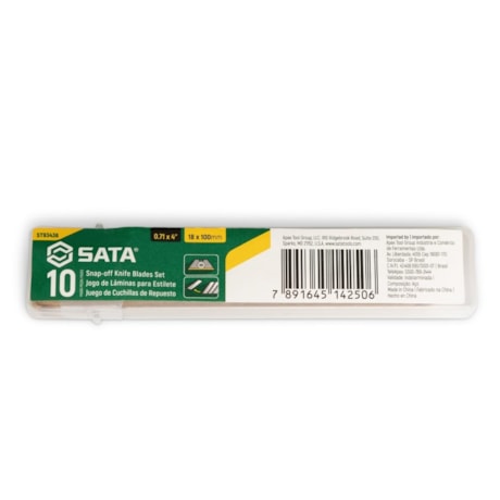 Lâmina Estilete Trapezoidal 18mm Tubo com 10 Peças ST93436 SATA-b5127e29-28ea-4b39-a0bd-daa16212d52a