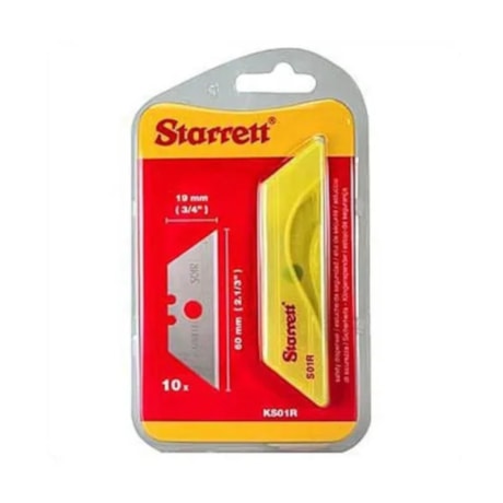 Lâminas 19mm para Estilete Trapezoidal com Furo 10 Peças KS01R-SP STARRETT-81c80c1d-d602-4b8b-bb7c-02fc566c2ab8