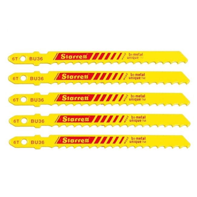 Lâminas de Serra Tico Tico Bimetal para Madeira 75 mm 5 Peças BU36 STARRETT-dd152020-7a1b-4ee9-b8f1-5527863d0781