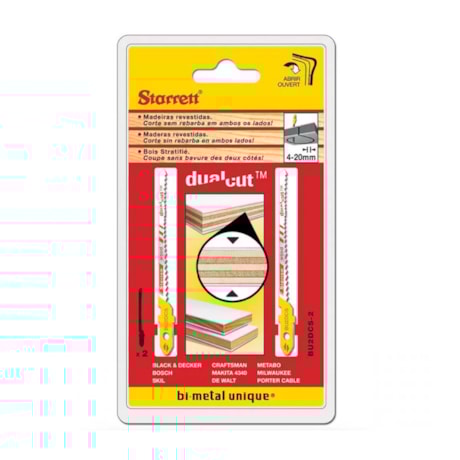 Lâminas de Serra Tico Tico Bimetal para Madeira Dualcut 50mm 2 Peças BU2DCS-2 STARRETT-88a87748-2058-4306-a5f4-49c92c69d6d9