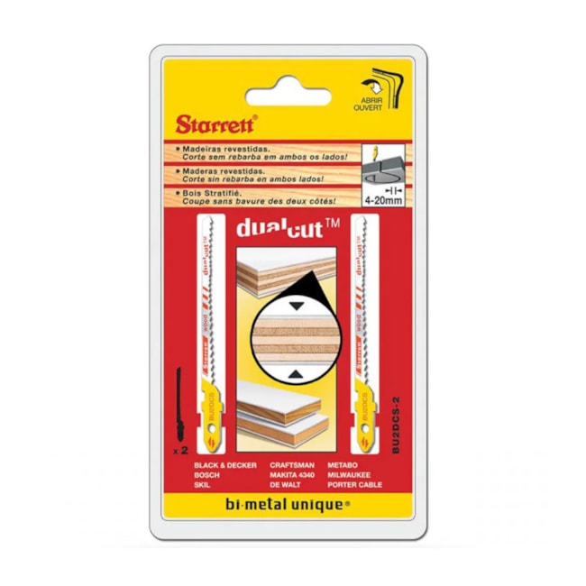 Lâminas de Serra Tico Tico Bimetal para Madeira Dualcut 50mm 2 Peças BU2DCS-2 STARRETT-12a9312e-dd9e-4eef-9aef-e25017dda7c2