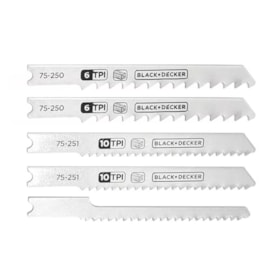 Lâminas de Serra Tico Tico para Madeira 5 Peças 75-530 BLACK + DECKER