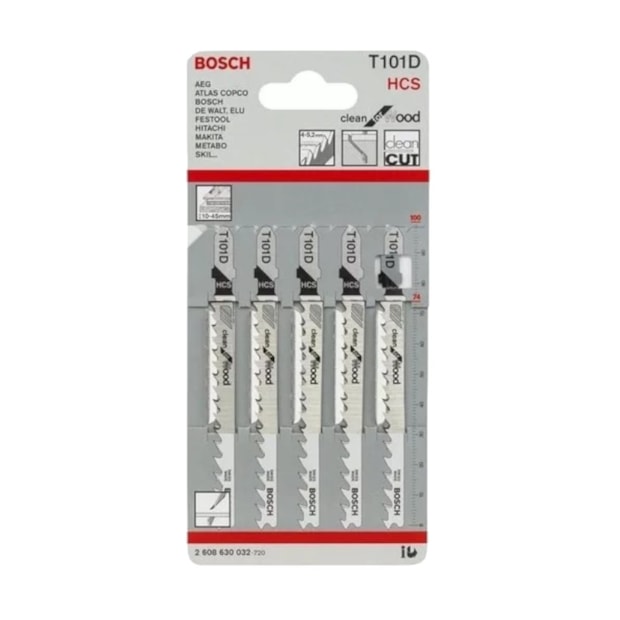 Lâminas de Serra Tico Tico para Madeira 74mm HSS 5 Peças T101D 2608667307 BOSCH-c42d5676-107f-475f-9e9f-b472b6a5a039