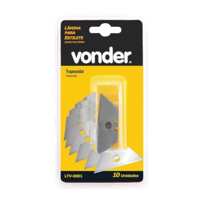 Lâminas para Estilete Trapezoidal 10 Peças 3599000001 VONDER-55f621b3-e243-4a20-bf99-9d52b4cbe227