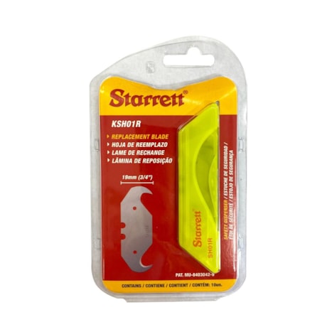 Lâminas Reposição para Estiletes 19mm Gancho com 10 Unidades KSH01R-1 STARRETT-e4a8591c-d18e-407c-b95f-4a853857b250
