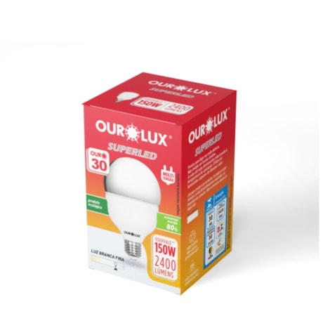 Lâmpada Bulbo Superled Alta Potência Ouro T 30W E27 6500K Bivolt 20360 OUROLUX-8d9780b3-2cc2-43b2-870c-ff93eed0b2d0