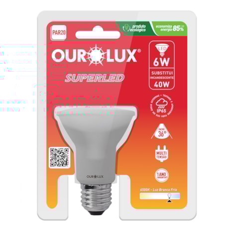 Lâmpada de Led Par20 6W E27 6400K Bivolt 20090 OUROLUX-8dc808f5-4db7-4c78-9247-098446bcc917