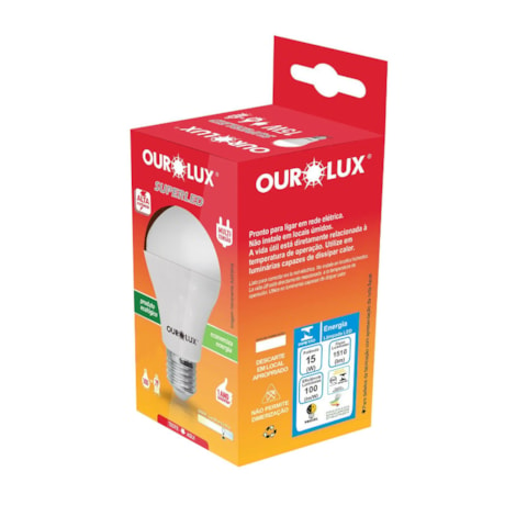 Lâmpada LED Bulbo 15W 6500K Bivolt 20390 OUROLUX