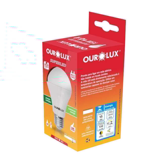 Lâmpada LED Bulbo 15W 6500K Bivolt 20390 OUROLUX-1c906835-6657-4acc-96ab-9d6e5198f6f1