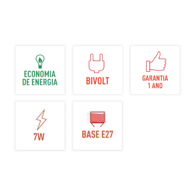 Lâmpada LED Luz Verde 7W E27 Bivolt 5454 COLORS OUROLUX-559ac7e4-df02-4b98-a658-0b570e541232