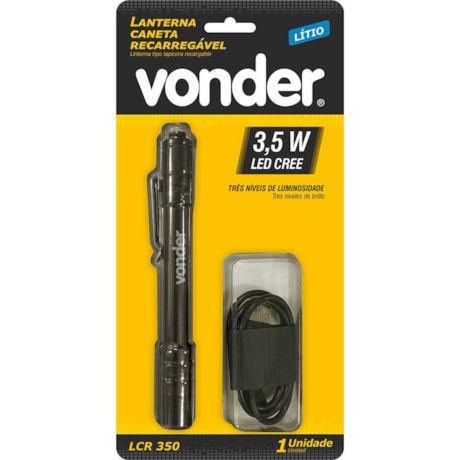 Lanterna Caneta Recarregável 3.5W Led Cree LCR 350 8075037350 VONDER-178e21d4-0bef-44e8-ad8b-3b9fbb92e759