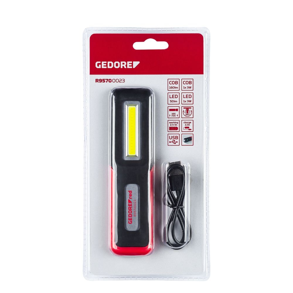 Lanterna de LED Base Magnética 3W Recarregável USB R95700023