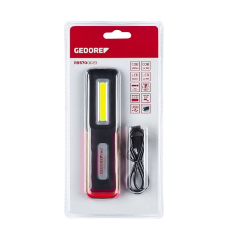 Lanterna de LED Base Magnética 3W Recarregável USB R95700023 GEDORE RED-08596532-4e84-43de-8dbf-dfe91c0d0dcf