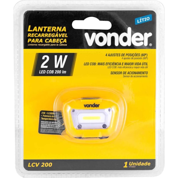 Lanterna de LED COB para Cabeça Recarregável LCV 200 8075050200 VONDER-1e2bc5a9-e467-4999-a87e-e30ca9a78797