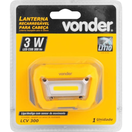 Lanterna de Led/Cob para Cabeça Recarregável LCV 300 8075003300 VONDER-03d55624-3012-4b7f-be47-9dfb88d2604f