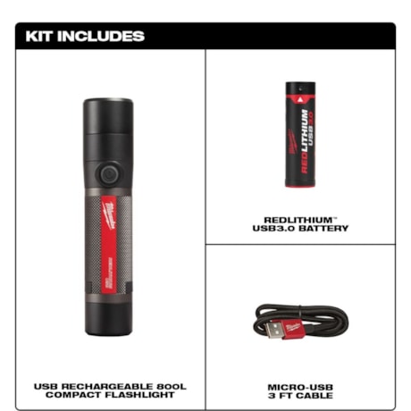 Lanterna LED 800 Lumens com USB Recarregável 2160-21 MILWAUKEE-71c26e83-8275-4642-b4cf-5374842f3738