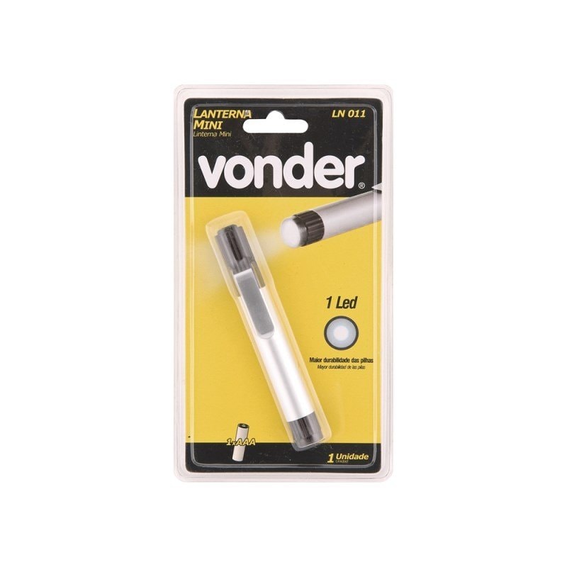 LANTERNA LED DE ALUMÍNIO 1 PILHA MINI 011 8075000011 VONDER