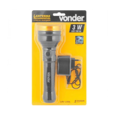 Lanterna Recarregável 1 Led 150 Lúmens 3,7V Íons de lítio LRV 150L 8075000150 VONDER-23691fa5-a511-4540-80f5-f9136804393c