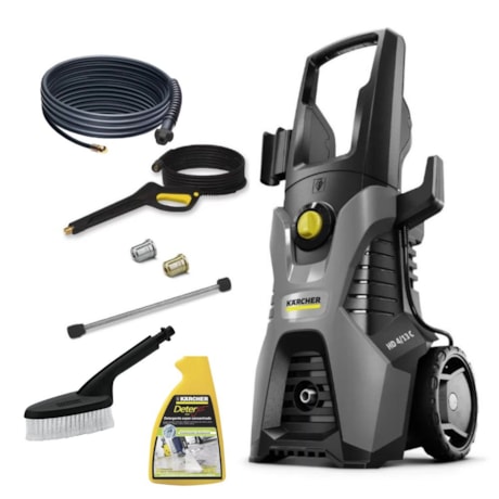 Lavadora de Alta Pressão 2100 Libras 400L/h 1900W HD 4/13 C com Detergente 500g Mangueira 9 Metros e Auto Escova KARCHER