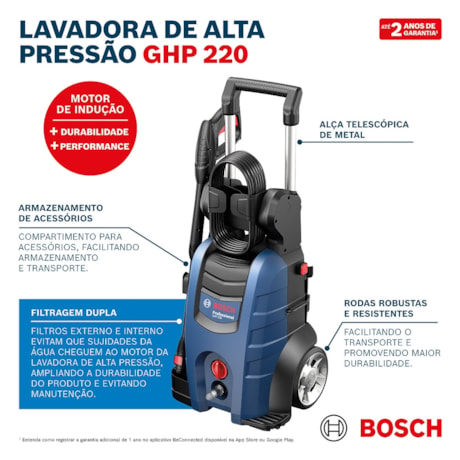 Lavadora de Alta Pressão 2200 PSI/Libras 360L/h 2100W 220V 0600910EE0 GHP 220 BOSCH-55b62aef-089c-4737-88d9-5b8f47f16310