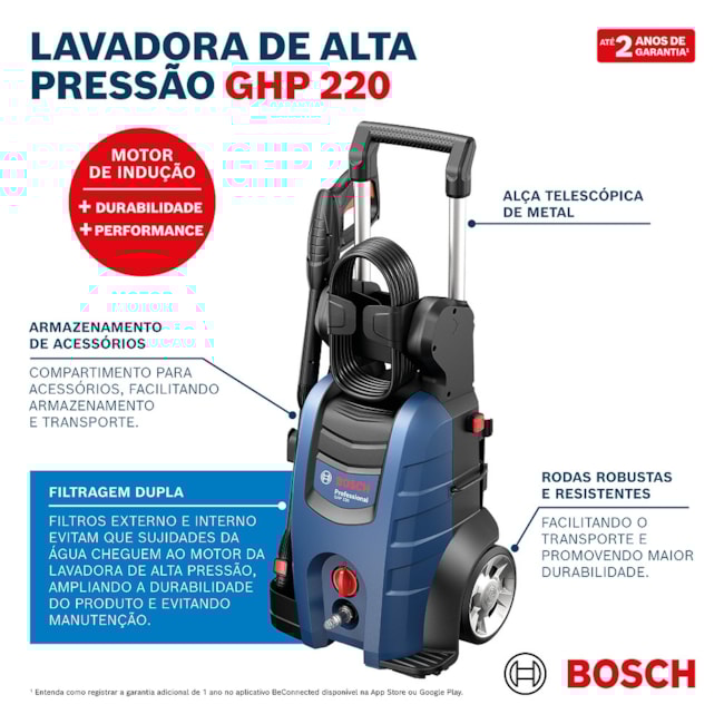 Lavadora de Alta Pressão 2200 PSI/Libras 360L/h 2100W 220V 0600910EE0 GHP 220 BOSCH-218539c1-5ccd-4f09-8cd8-cba45da49bdb