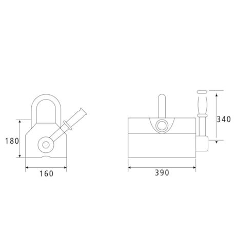 Levantador Magnético 2000kg 3:1 LS1-2 BTFIXO