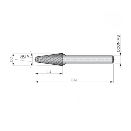 Lima Rotativa Cônica com Raio 9.6mm P821 DORMER-85a1df93-2b09-4ff0-9416-ea2d9cbc411c