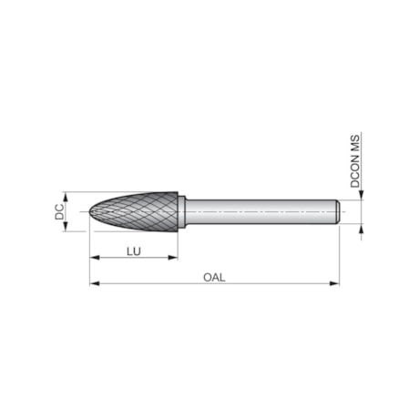  Lima Rotativa Metal Duro Arredondada 16,00 x 25,00 x 70,00mm Duplo P811 DORMER 