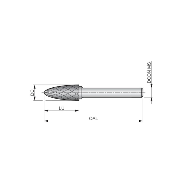 Lima Rotativa Metal Duro Árvore Arredondada 12,0 X 25 X 70mm ST Brilhante P71112.7X6.0 DORMER-d2128599-419f-475a-818f-d6eceef04762