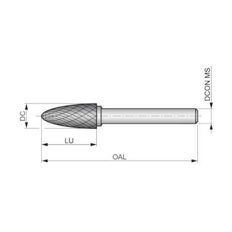 Lima Rotativa Metal Duro Arvore Ponta Arredondada 12.7x25x70mm H6 Duplo P811 DORMER-91e57ed7-c291-417d-8a5e-5e70e78160b9