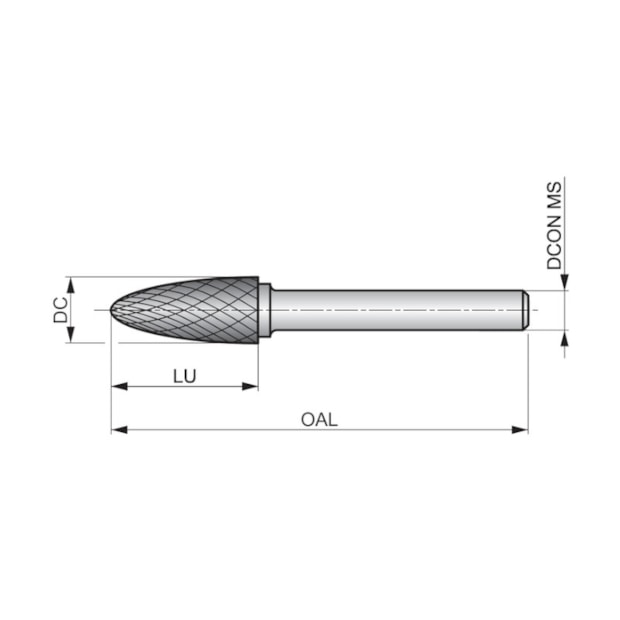 Lima Rotativa Metal Duro Arvore Ponta Arredondada 12.7x25x70mm H6 Duplo P811 DORMER-70faeb11-399e-41f1-be2b-673a761f2881